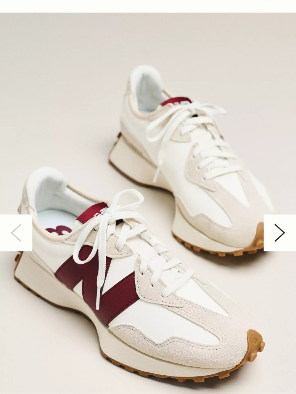 New Balance White and Burgundy Women's Retro Runner Sneakers